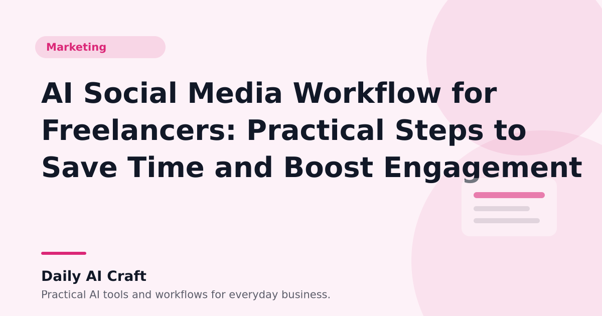 AI Social Media Workflow for Freelancers: Practical Steps to Save Time and Boost Engagement - Daily AI Craft