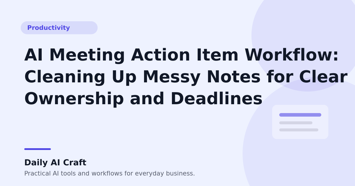 AI Meeting Action Item Workflow: Cleaning Up Messy Notes for Clear Ownership and Deadlines - Daily AI Craft